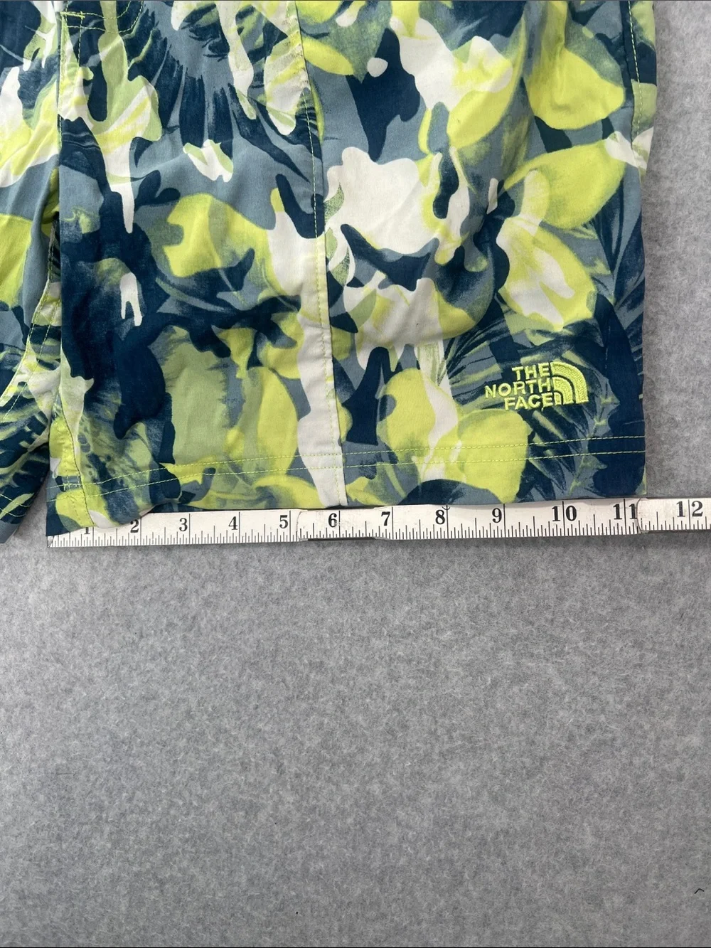 The North Face Yellow Neon Camo Athletic Shorts